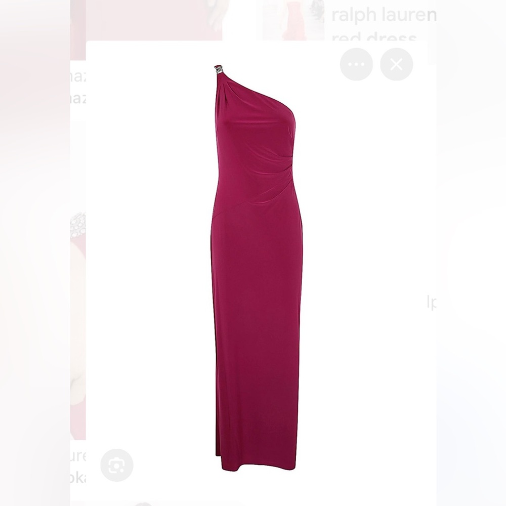 Ralph Lauren One-Shoulder Red Formal Dress